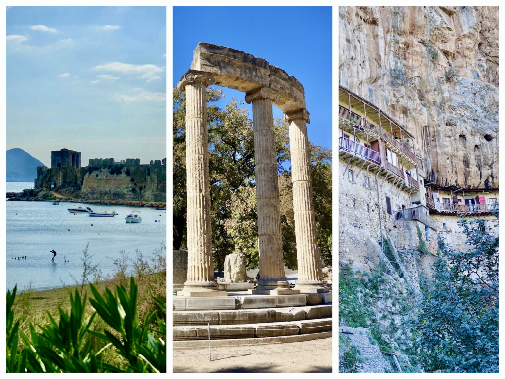 Methoni Castle West Finger, Olympia & Prodromos Monastery Arcadia, both Palm, Peloponnese/Greece